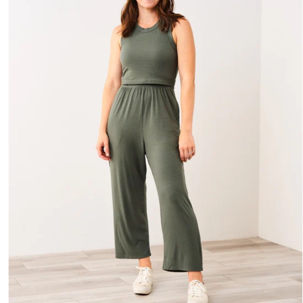 Gray Latched Mama Jumpsuit